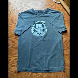 Burton Snowboard Short Sleeve Gray Double sided Graphic T-shirt Youth Sz X-Large